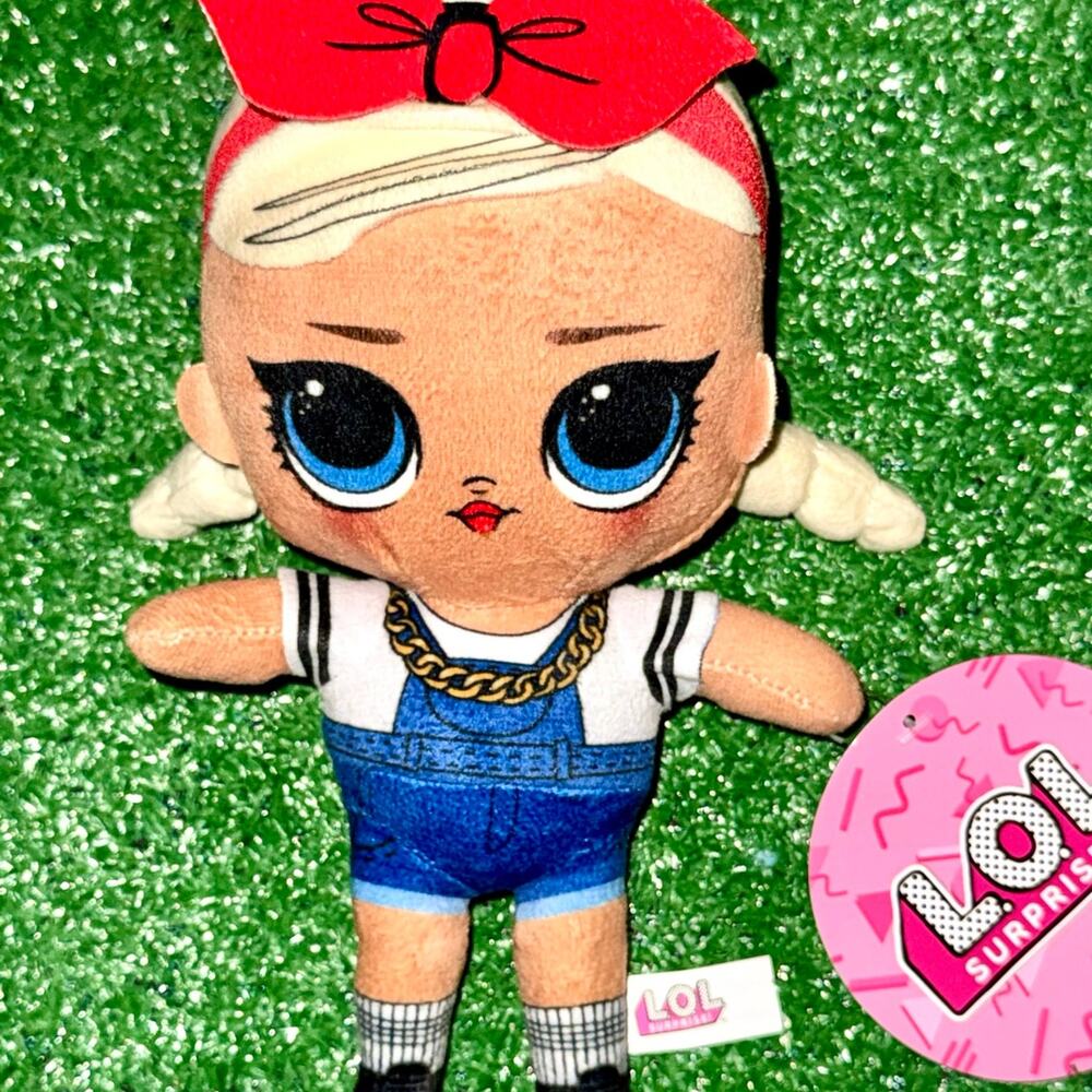 LOL Surprise Doll Plush Toy with Red Bow and Denim Overalls New With Tag